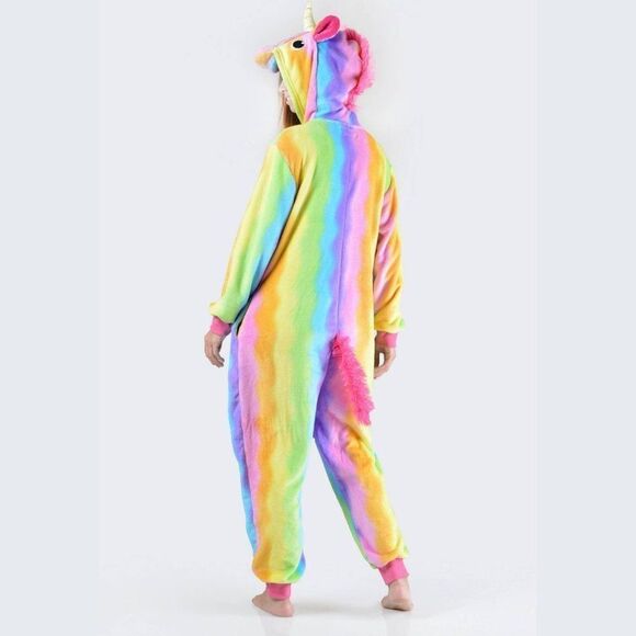 RAVE Festival Rainbow Ultra Soft Stripe Unicorn Onesie - Picture 3 of 5
